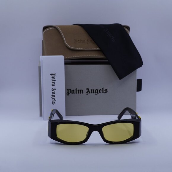 Palm Angels PERI007 ANGEL 1018 Rectangle Sunglasses - Black/Yellow - Picture 3 of 11